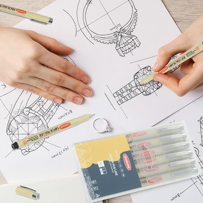 GETHPEN Micro Fineliner Set, 6 Pack | Waterproof Archival Ink Micro Fineliner - Image 7