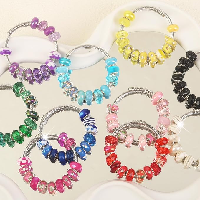 200Pcs Large Hole Beads Spacer Beads Orange Assorted European Craft Big Beads - Image 6
