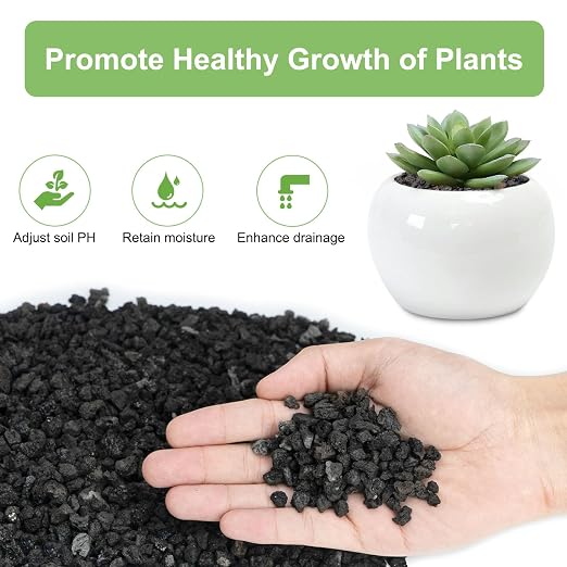 Pulovin 2.5lbs Lava Rocks for Plants, 1/5 Inch Black Gravel for Succulent - Image 3