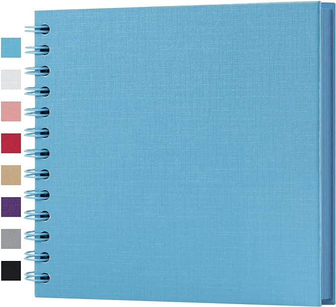 potricher 7 x 7 Inch DIY Scrapbook Album 40 Pages Hardcover Kraft Paper Scrap by potricher