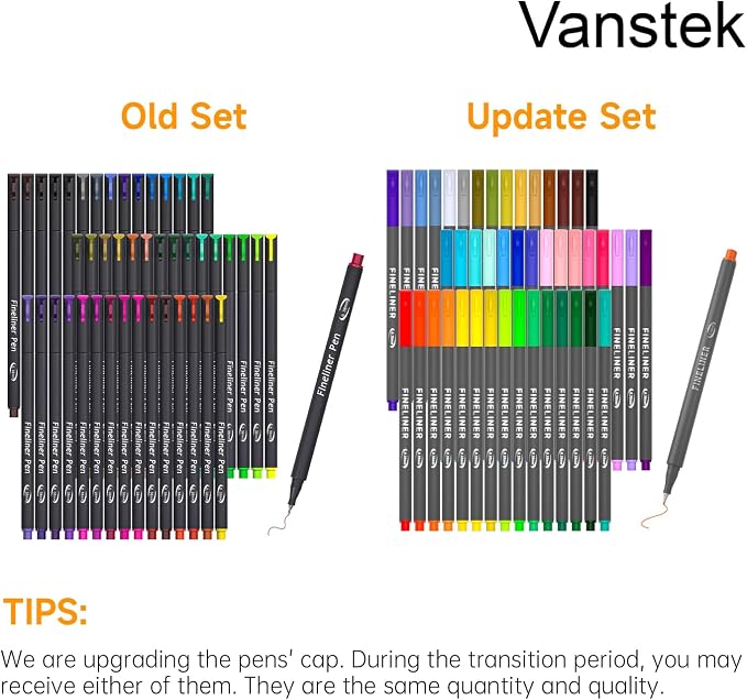 Vanstek 46 Pack Journal Planner Colored Pens, Fineliner Pens - Image 2