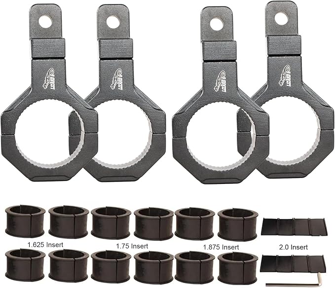 Tube Clamp Univesal 360 Degree Mount Horizontal Bar Clamp 1.625 inch,1.75 inch,1.875 inch,2.0 inch,Roll Bar Clamp for LED Light Bar,Cube Lights,ATVs Whips (4Pack)