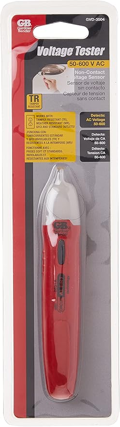 Gardner Bender GVD-3504 Circuit Alert Non-Contact Voltage Tester, Indicates AC Voltage 50-600V, Patented, CUL, ETL Listed , Red