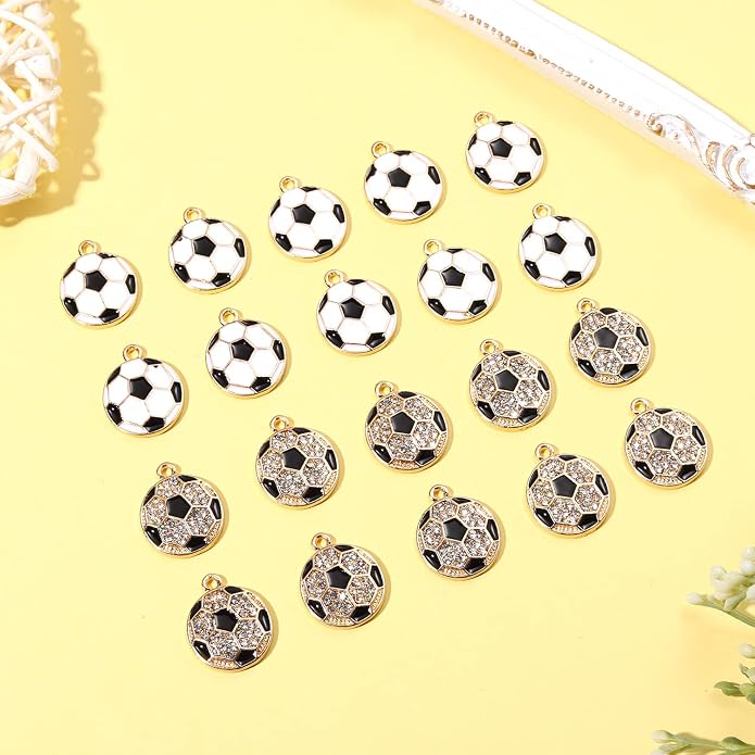 20PCS Sports Charms Enamel Basketball Baseball Pendant Charms - Image 3