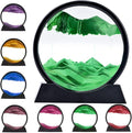 rysnwsu 3D Dynamic Sand Art Liquid Motion, Moving Sand Art Picture Round Glass by rysnwsu