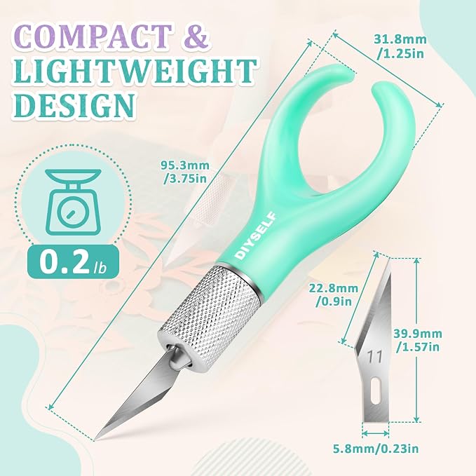 DIYSELF Precision Craft Knife, Fingertip Hobby Knife, Ergonomic Finger Loop - Image 4