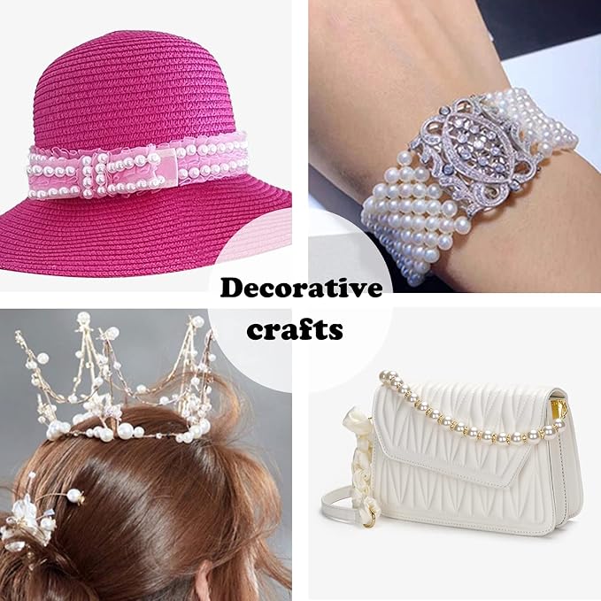 1500pcs Pearl Beads for Jewelry Making, 4mm 6mm 8mm 10mm Round Loose Pearls - Image 6
