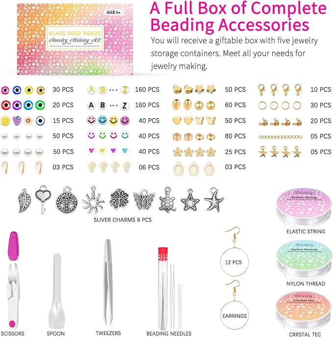 Friendship Bracelet Kit 3mm Seed Beads - Image 9