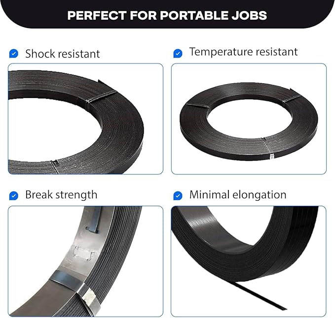 Steel Strapping Coil 5/8" x .020" x 300' (3-Pack), 1400 lbs Break Strength in Self-Dispensed Сardboard Box - Metal Band - Portable Strong Metal Banding with Superior Cut-Resistance by IDL Packaging