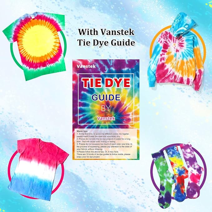 Vanstek Tie Dye Kit, 24 Colors Tie Dye Shirt DIY Fabric Dye - Image 4