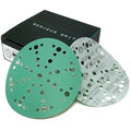 6-Inch 49-Hole 220 Grit Sanding Discs - Heavy-Duty Hook & Loop Film Discs - Sandpaper for Random Orbital Sanders - 50 Pack Box