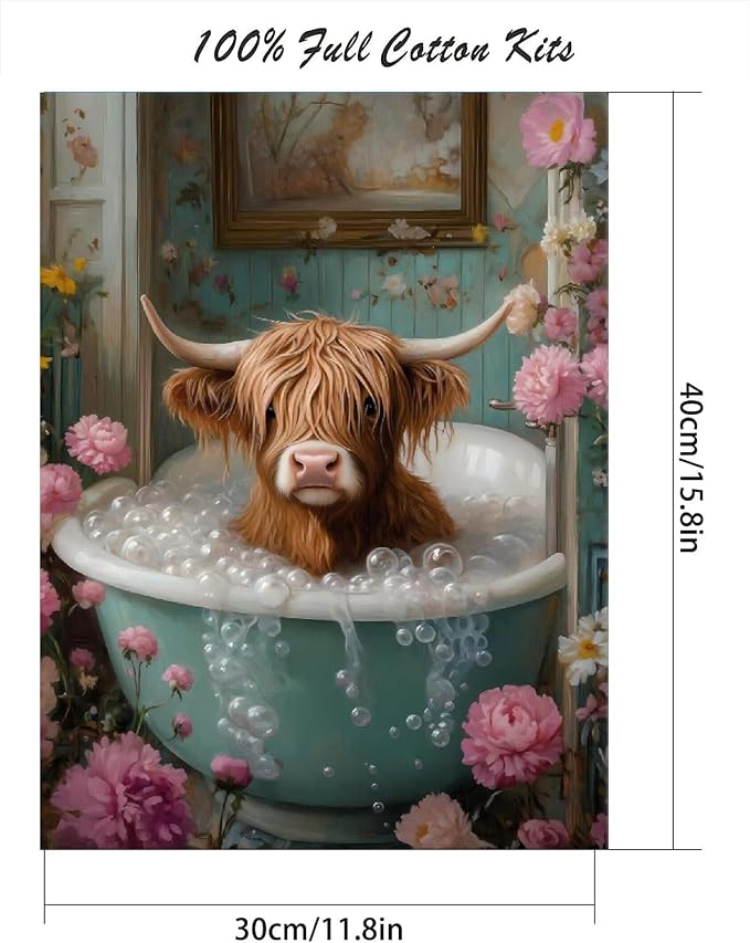 Highland Cow Stamped Cross Stitch Kits - Image 4