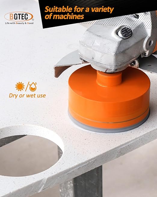 BGTEC Diamond Hole Saw Kit - 11PCS 6/6/20/25/35/50/75/100mm Drill Bits & 50mm Chamfering Bit & SDS/HEX & 115mm Tile Blade for Porcelain Tile Ceramic Granite Marble Stoneware