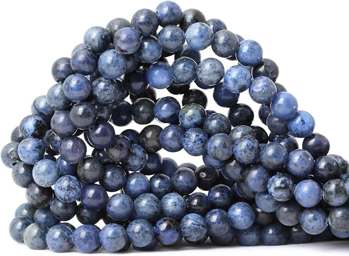 45PCS 8mm Natural Dumortierite Gemstone Round Loose Stone Beads by CHEAVIAN