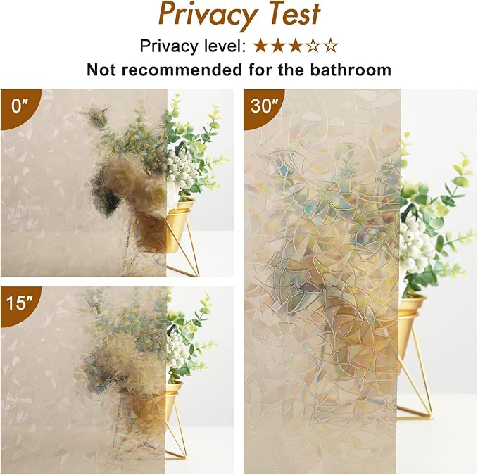 Haton Window Privacy Film, Stained Glass Rainbow Film Decorative Window Clings - Image 7