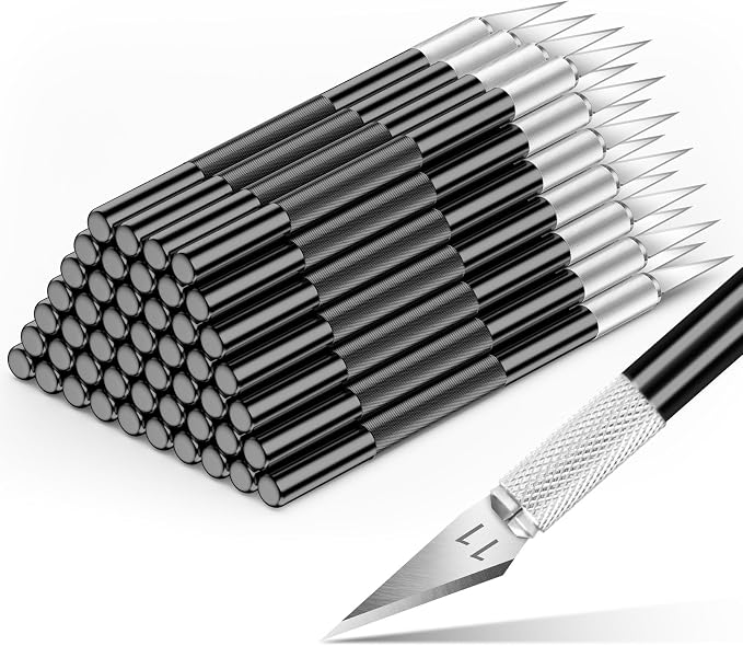 DIYSELF 50-Piece Exacto Knife, Aluminum Alloy Handle, Precision Craft Knife Set by DIYSELF
