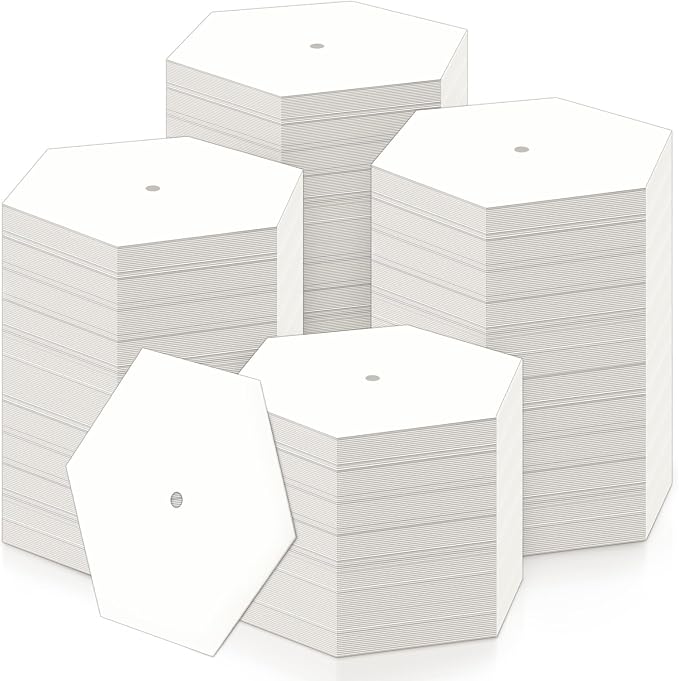500 PCS 1.5" White Hexagon Piecing Paper Templates, Quilting Templates by Neworkg