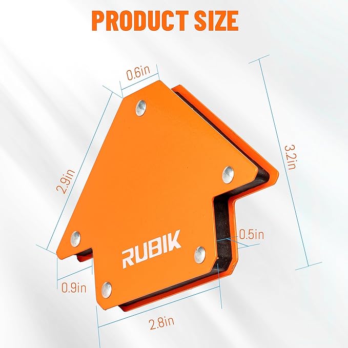 RUBIK 25 LB Welding Magnets, Heavy Duty Welding Magnets Set, Welding Magnet Holder,45 90 135 Degree Angle Holding Magnet, Holding Power Welding Accessories,6 Pcs Pack