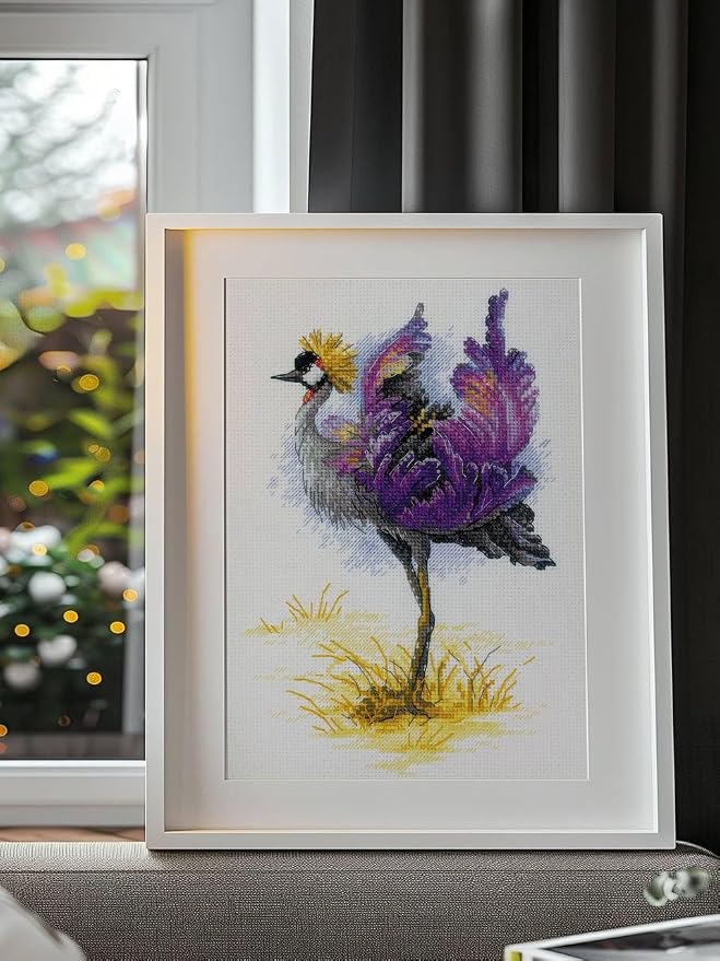 RIOLIS - Crowned Crane 2212, Cross Stitch Kits 7" x9½, Cross Stitch Kits - Image 7