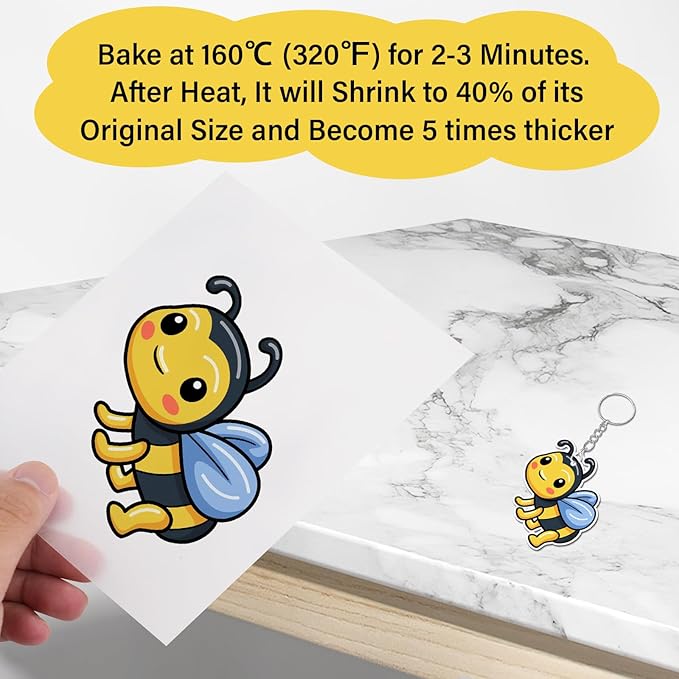161 Pcs Shrink Paper Keychain Kit, 30 Shrink Plastic Sheets - Image 4