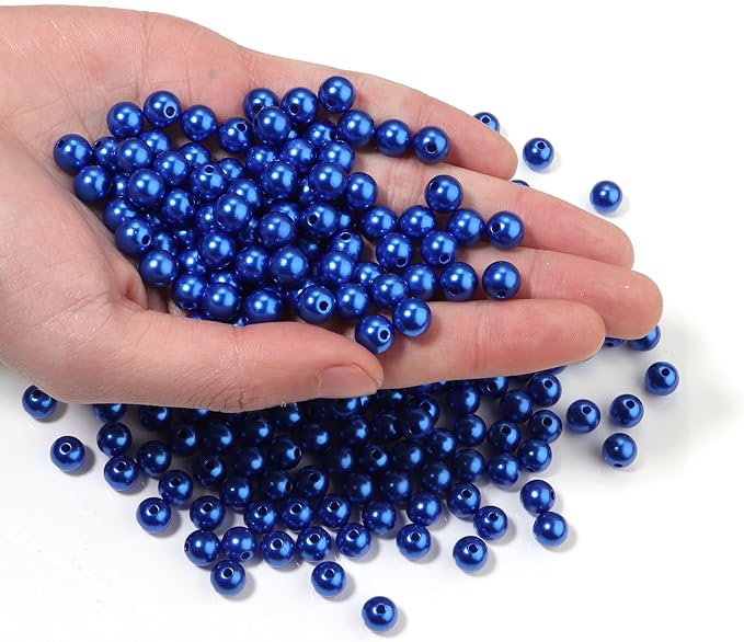 500pcs Blue 8mm Pearl Beads by chuyau