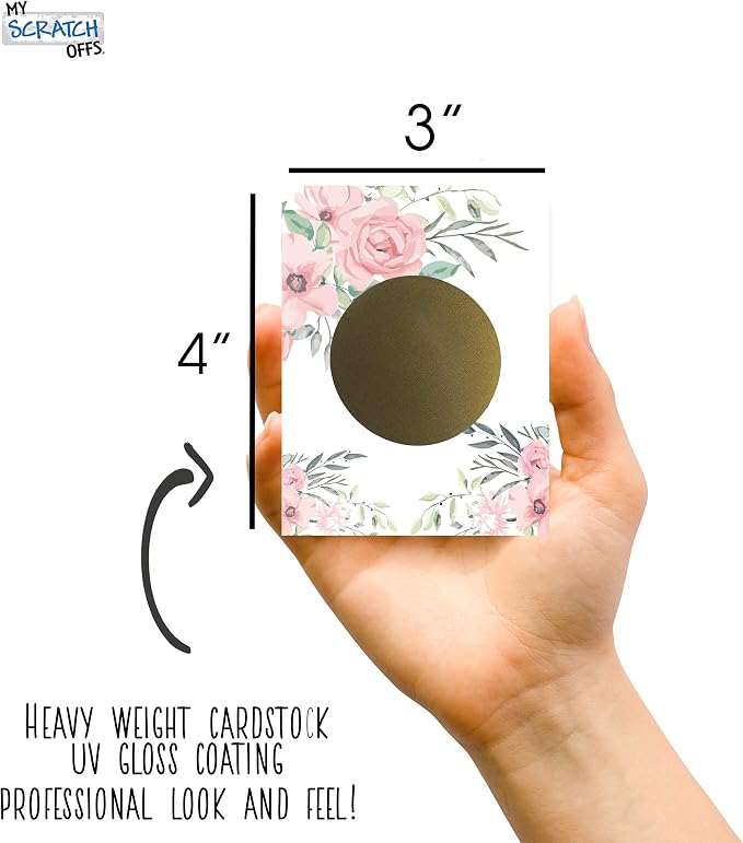 My Scratch Offs DIY Scratch Off Note Cards & Stickers, 20 Pack Bridal Flowers - Image 3