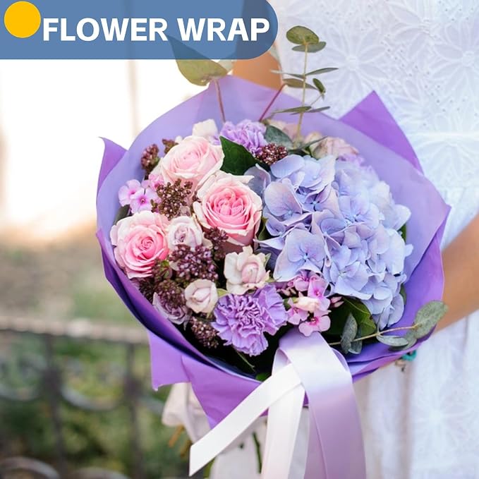 Purple Wrapping Paper, DIY Bouquet Flower Gift Wrap, Floral Supplies - Image 4