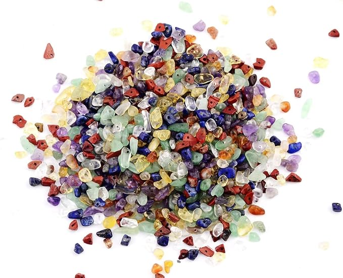 GangGangHao 7 Chakra Natural Chip Stone, About 628 Pcs Irregular Gemstones - Image 6