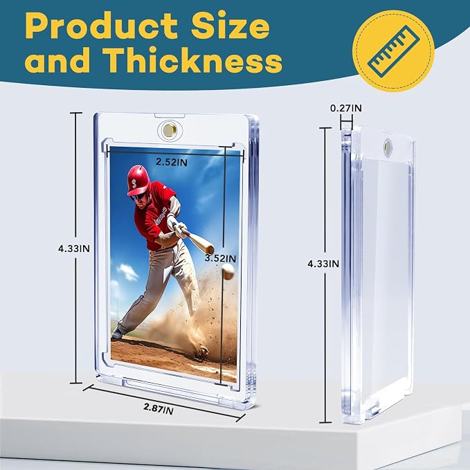 ZENOWICK 20ct Magnetic Card Holders, 35pt One Touch Card Holder, U-V Protection - Image 2