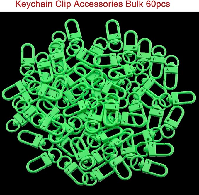 Keychain Clasp Keychain Clip Accessories Bulk 60pcs Colorful Lobster Claw Clasps - Image 2