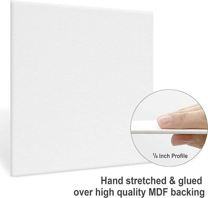 PHOENIX Square Painting Canvas Panels 12x12 Inch, 12 Value Pack - 8 Oz Triple - Image 4