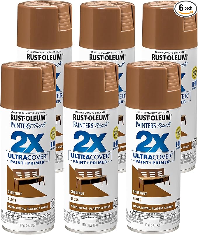 Rust-Oleum Painter's Touch 2X Ultra Cover Spray Paint, Gloss Chestnut | Indoor by Rust-Oleum