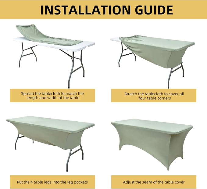 118 2-Pack 4ft Spandex Table Covers - Image 5