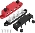 400A Bus Bar 12V Power Distribution Block with 5/16" Studs,Marine Battery Bus Bar Terminal Block Positive & Negative for Automotive Car Boat Solar System (250A 4 x 5/16"(M8) Studs)