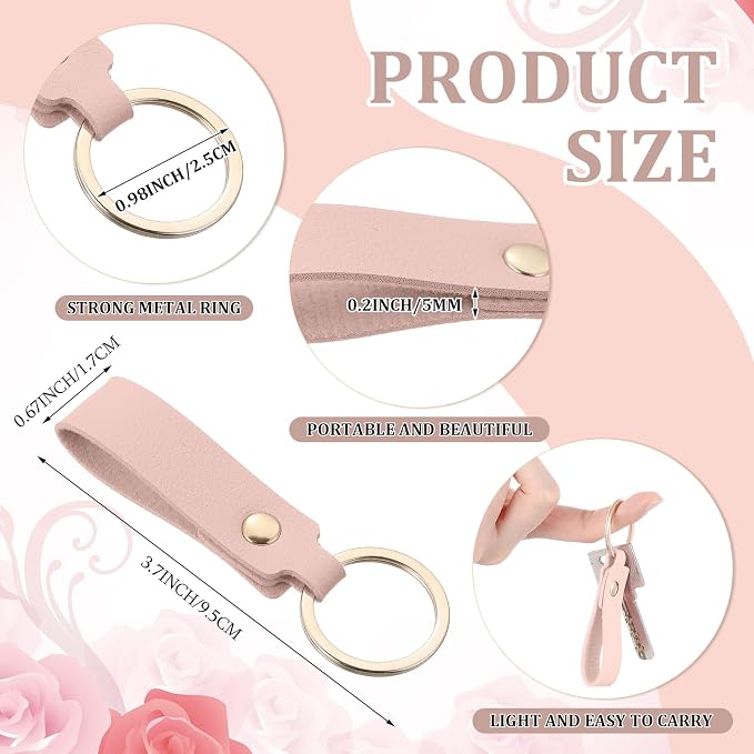 Wavyknot 50 Pcs PU Leather Keychain Blanks Bulk Laser Engraving Blanks Keychain - Image 2