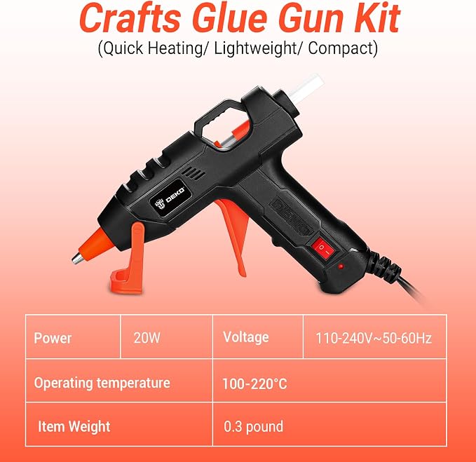 Mini Hot Glue Gun Kit：DEKOPRO 20Watt High Temp Glue Guns Tool - Image 5
