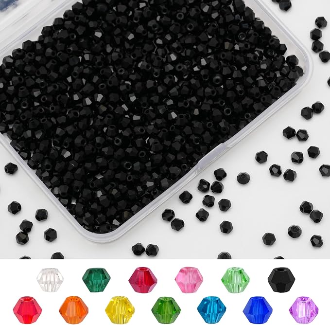1000PCS Bicone Crystal Beads 4mm Glass Faceted Spacer Beads Bulk - Image 7