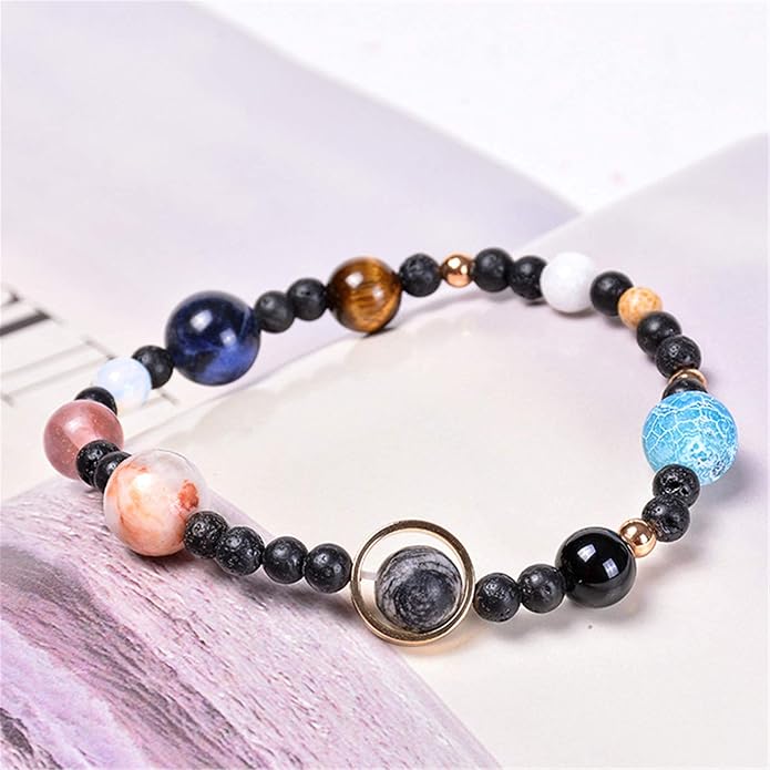 ONLYJUMP Planet Bracelet Solar System Universe Galaxy Bracelet Handmade Natural - Image 9