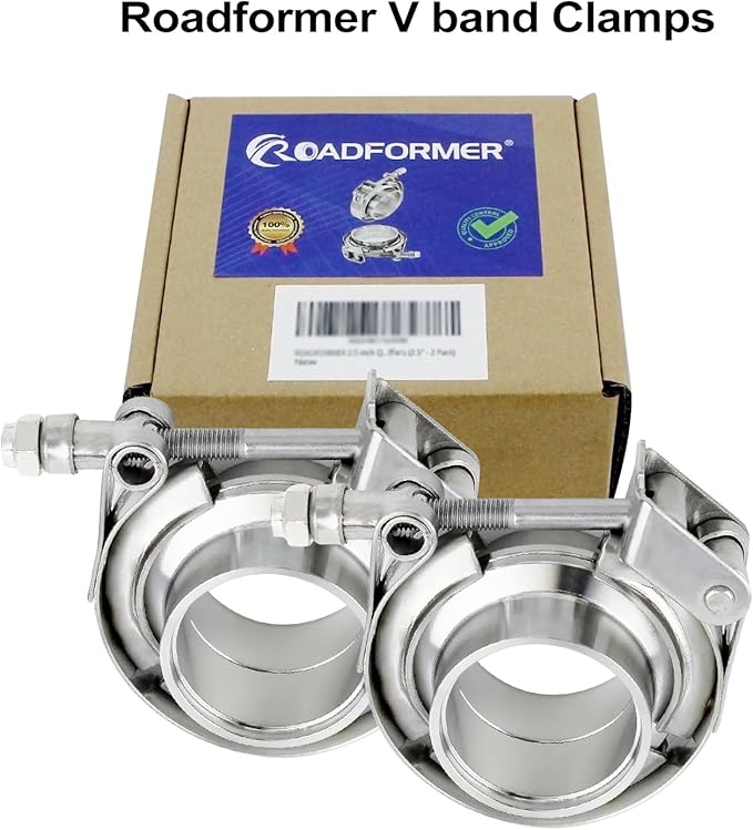 2 inch V Band Clamp - 2 sets of Quick Release Vband Exhaust Clamp with Flange Stainless Steel for Automotive exhaust system, turbocharger, downpipe and mufflers (2" - 2 Pack)