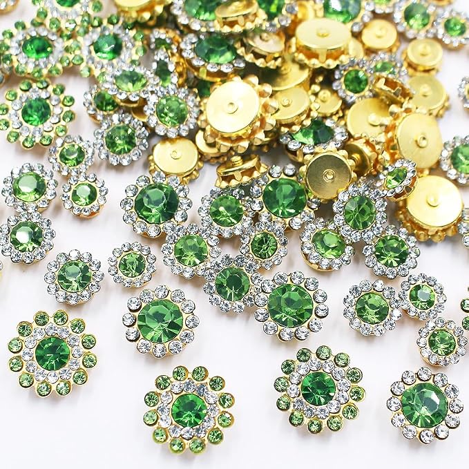 100pcs Sew on Rhinestones Crystal Gems Sunflower by UYTRDVG