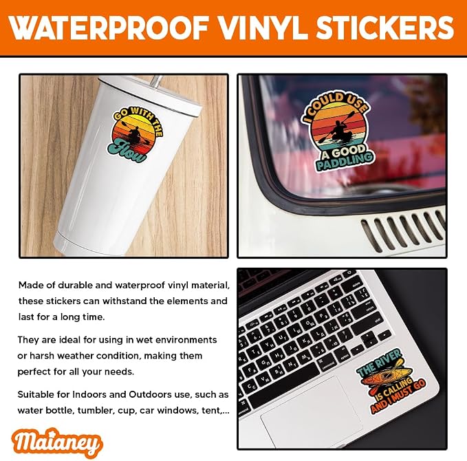 MAIANEY Kayaking Sticker Pack – Funny Vinyl Stickers - Image 3
