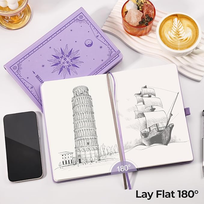 EMSHOI Blank Journal Notebook, 320 Pages, A5 Size | Leather Hardcover, 100 GSM - Image 5