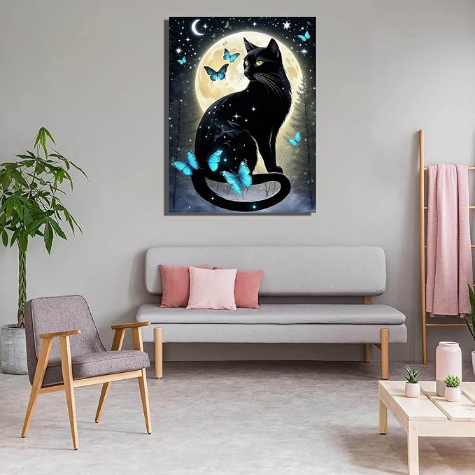 Meothan 5D Black Cat Diamond Art Kits - Image 4