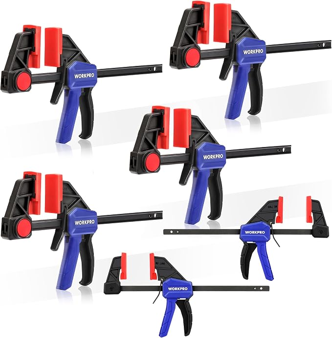 WORKPRO Mini Bar Clamps for Woodworking, 6-Inch Light-Duty Quick-Change Wood by WORKPRO