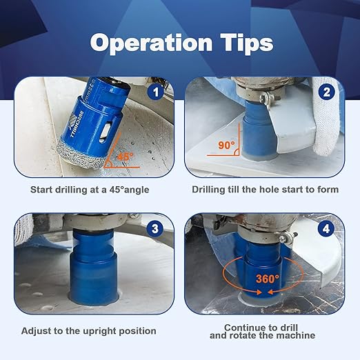3-1/2 Inch Diamond Core Drill Bit for Porcelain Tile Ceramic Marble Granite Drilling,BRSCHNITT 2pcs Vacuum Brazed Diamond Hole Saw with 5/8-11 Thread (90mm 2pcs)
