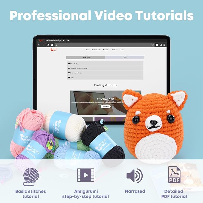 Crochet Kit for Beginners: Shiba Inu Crochet Kit, All You Need in, Include Easy - Image 4