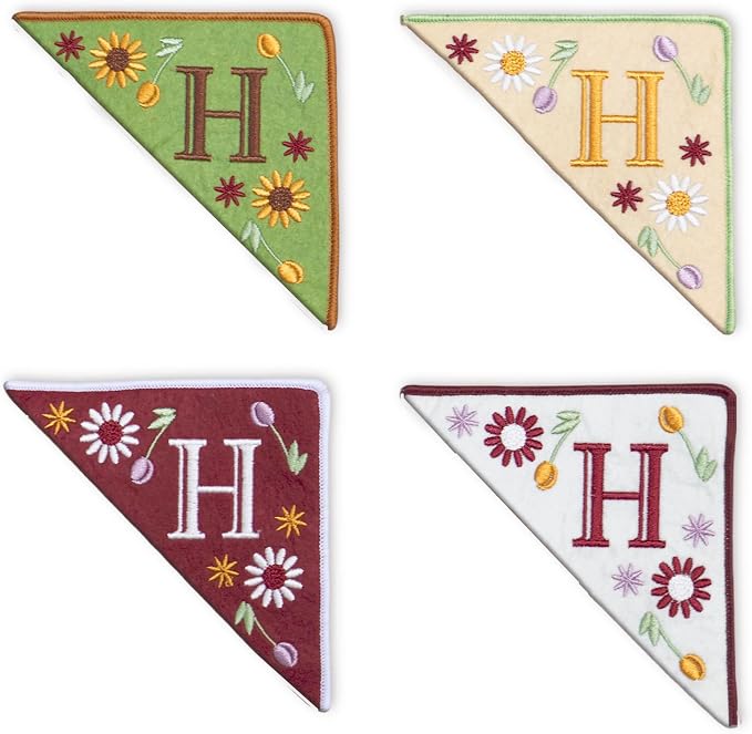 Personalized Embroidered Corner Mark, 4 Pack, Finished Initial Felt Bookmark by Unknown
