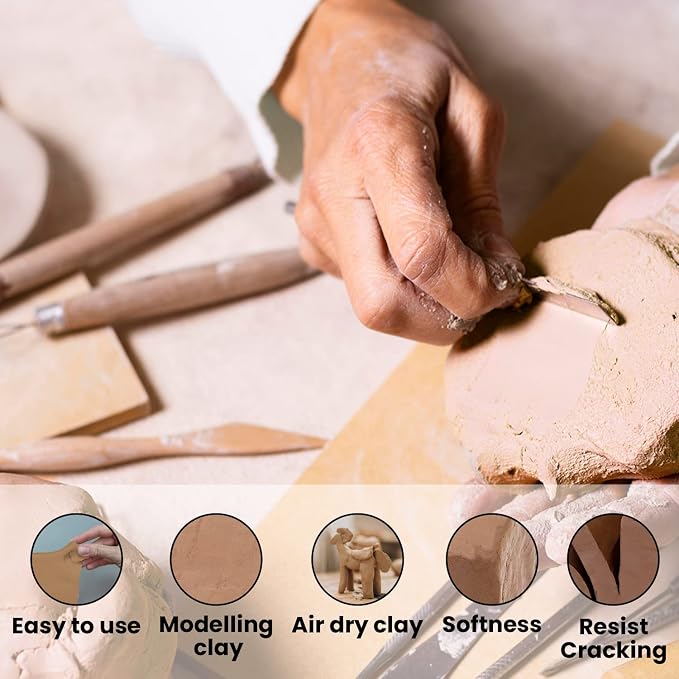 Old Potters Premium Air Dry Clay, Terra Cotta, 10 lbs - Image 2