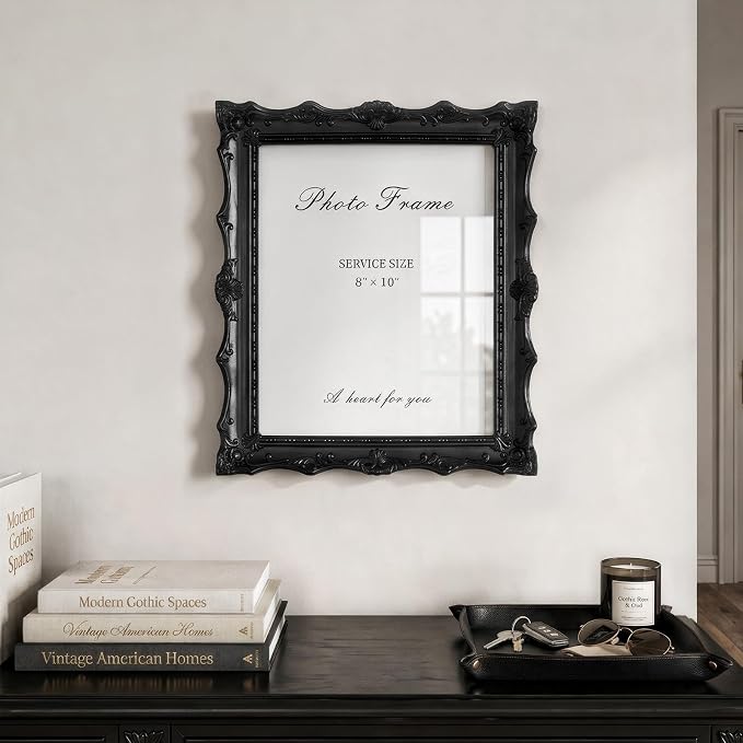 Cuspin Vintage 8x10 Black Picture Frame, Handcrafted Resin Gothic Frame - Image 3