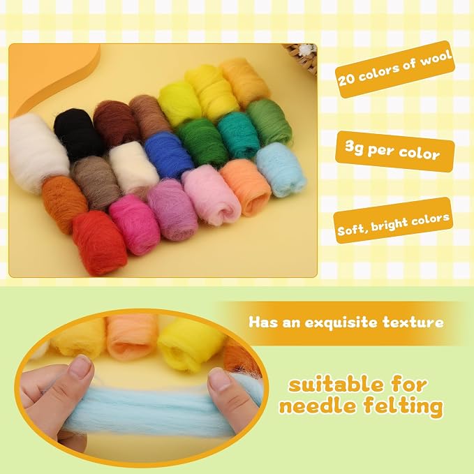 SOCNITC 20 Colors Needle Felting Kits - Image 5